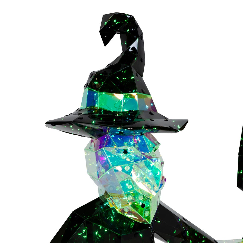 Kurt Adler Pre-lit Holographic Witch and Two Ghosts, 3-Piece Set